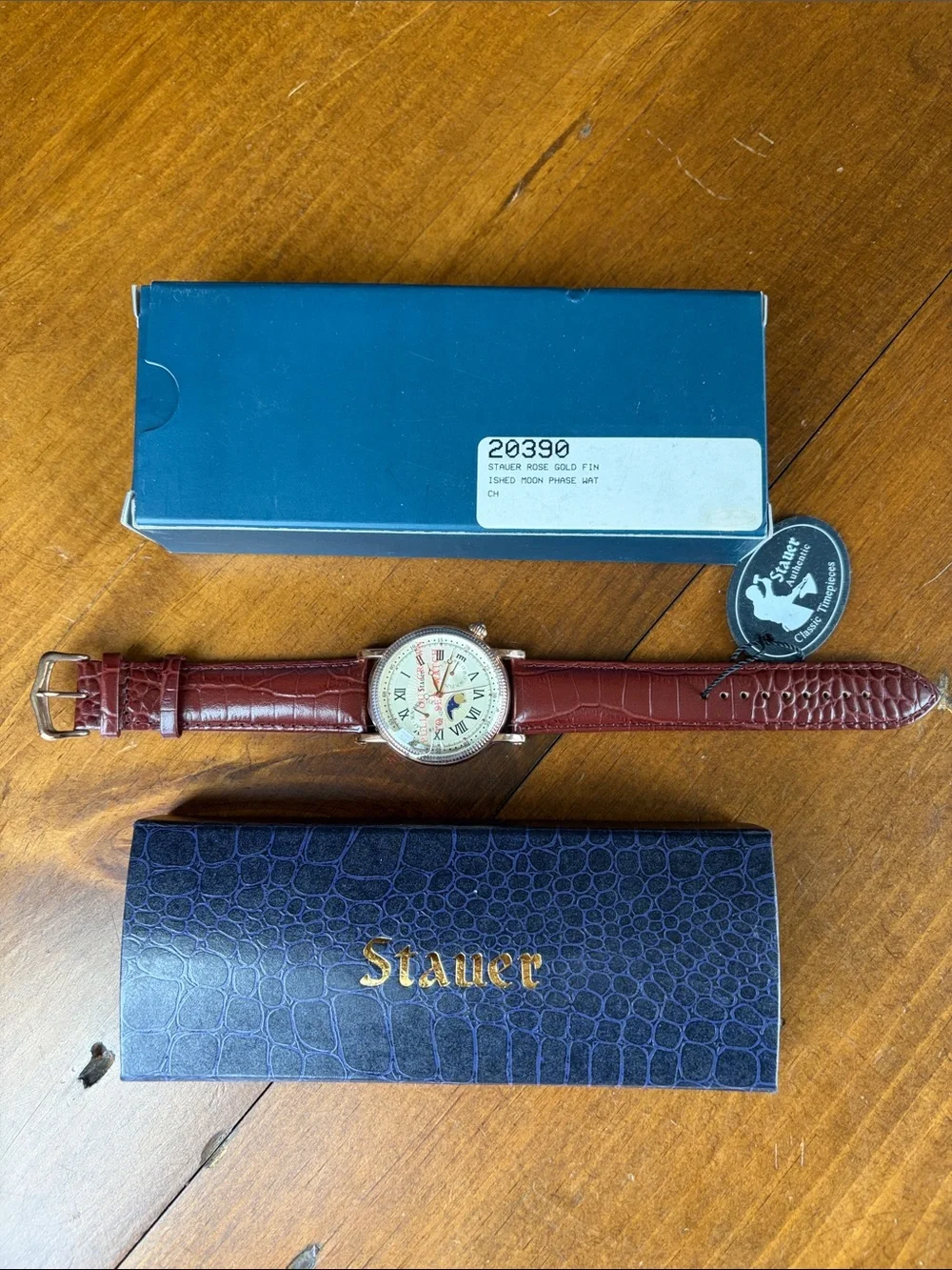 Stauer Moon Phase Rose Gold Finished Watch 20390